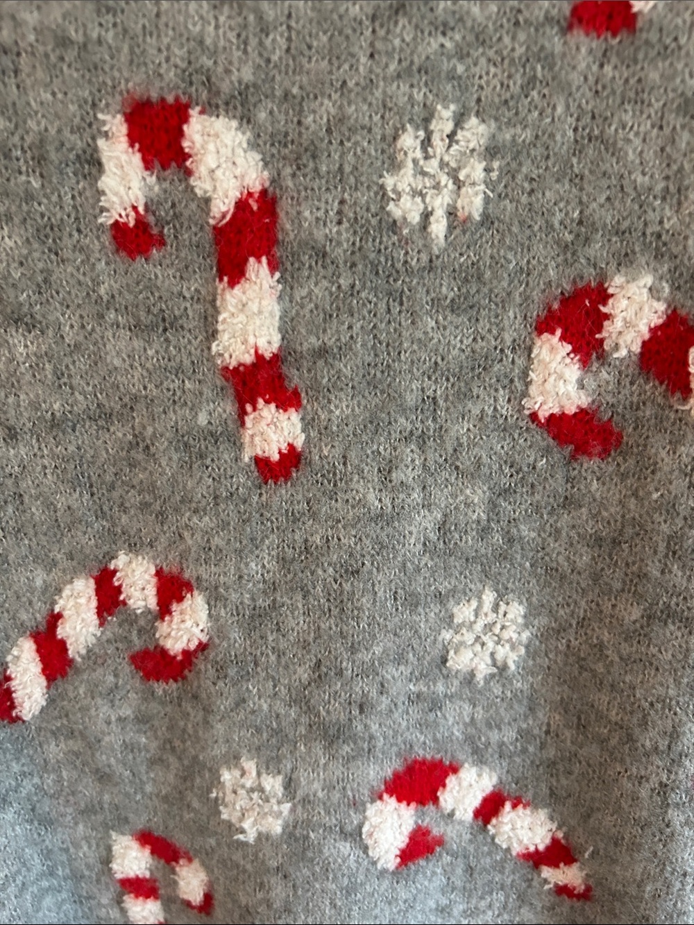 cupcakes & cashmere Gray Candy Cane Knit Cardigan with Red & White Accents - Picture 4 of 9